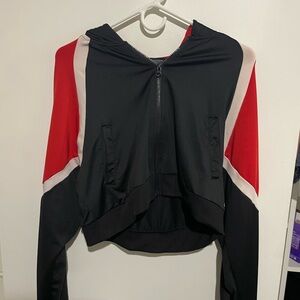 Streetwear Society Black & Red Hooded Zip Jacket
